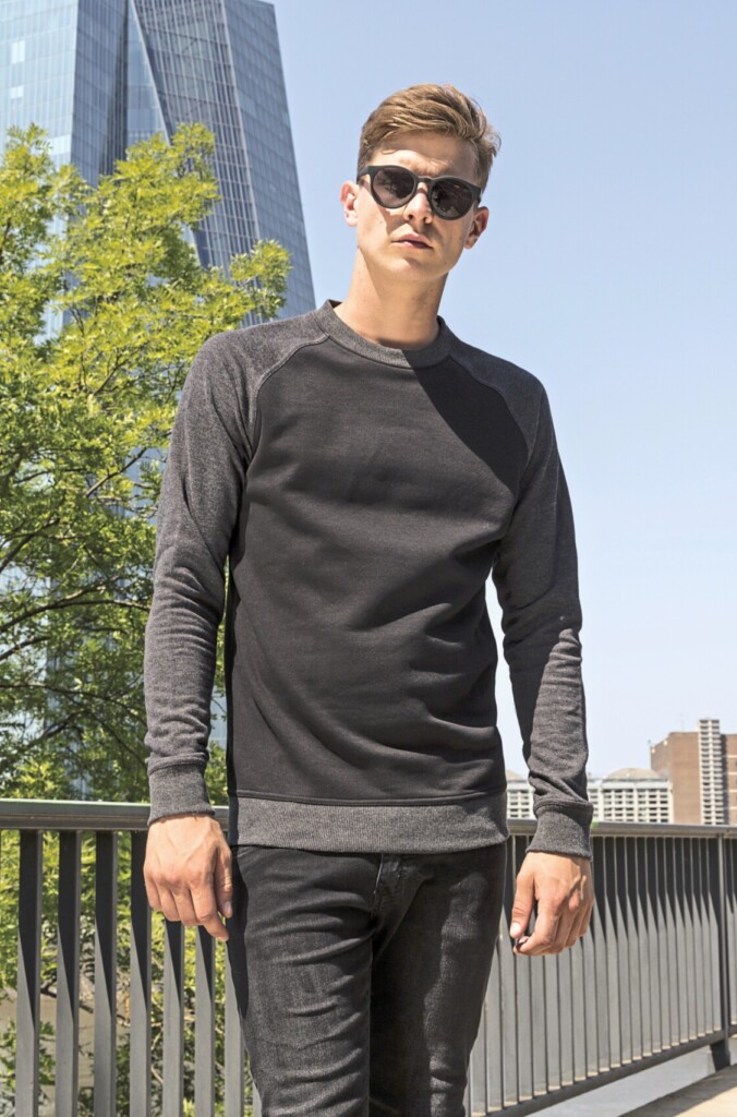 BUILD YOUR BRAND Raglan Crewneck | BY076