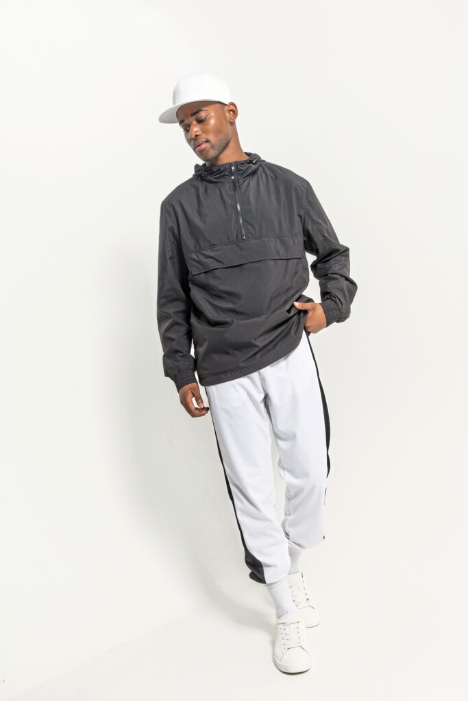 BUILD YOUR BRAND Basic Pull Over Jacket | BY096