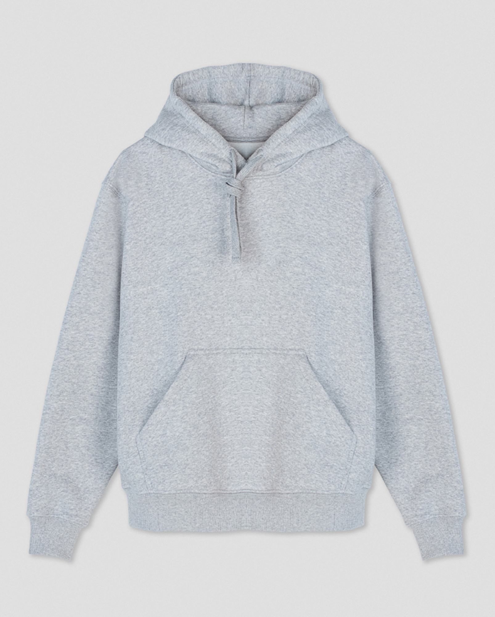 Organic Cotton Kapuzenpullover Made in EU / 340g/m², heather-grey / front Organic Cotton Kapuzenpullover Made in EU / 340g/m², heather-grey / front