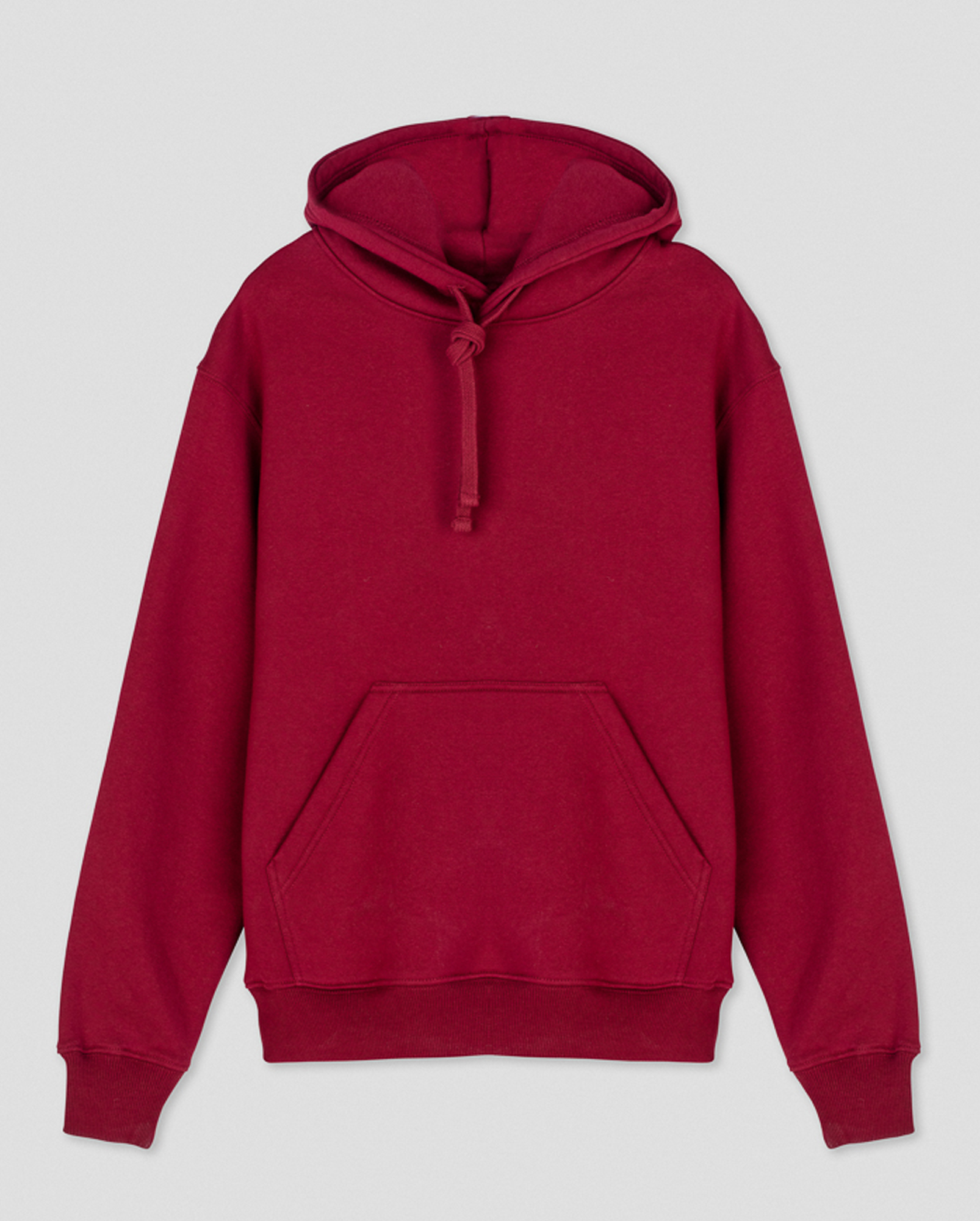 Nachhaltiger Kapuzenpullover, Made in EU / burgundy, front / 340g/m² Nachhaltiger Kapuzenpullover, Made in EU / burgundy, front / 340g/m²