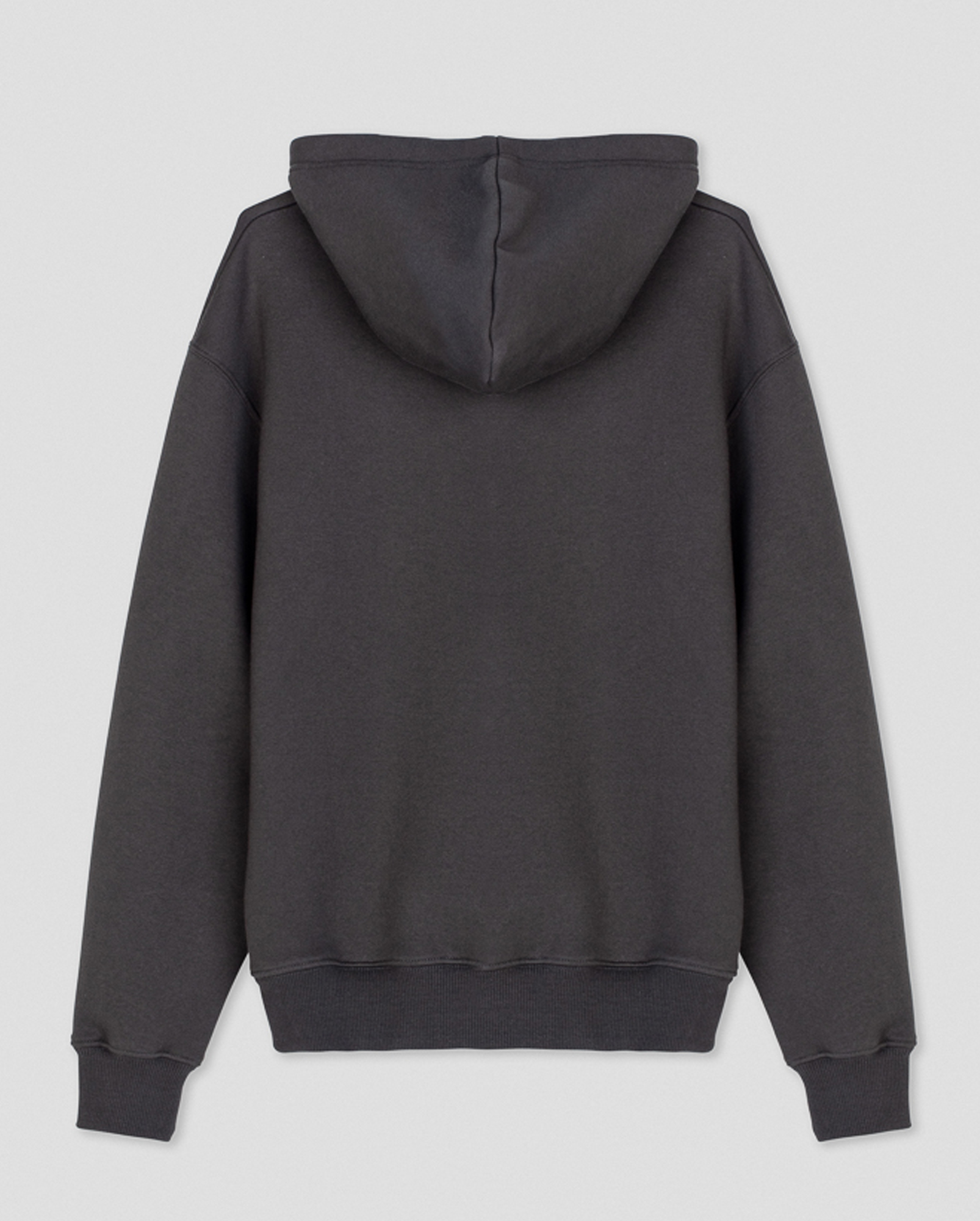 Kapuzenpullover aus Bio-Baumwolle, Made in EU / charcoal, back Kapuzenpullover aus Bio-Baumwolle, Made in EU / charcoal, back