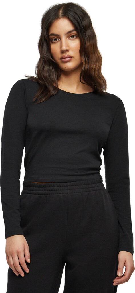 BUILD YOUR BRAND Ladies Short Longsleeve Tee | BY261